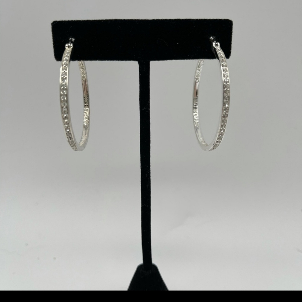 Origami Owl Large Round Crystal Earrings